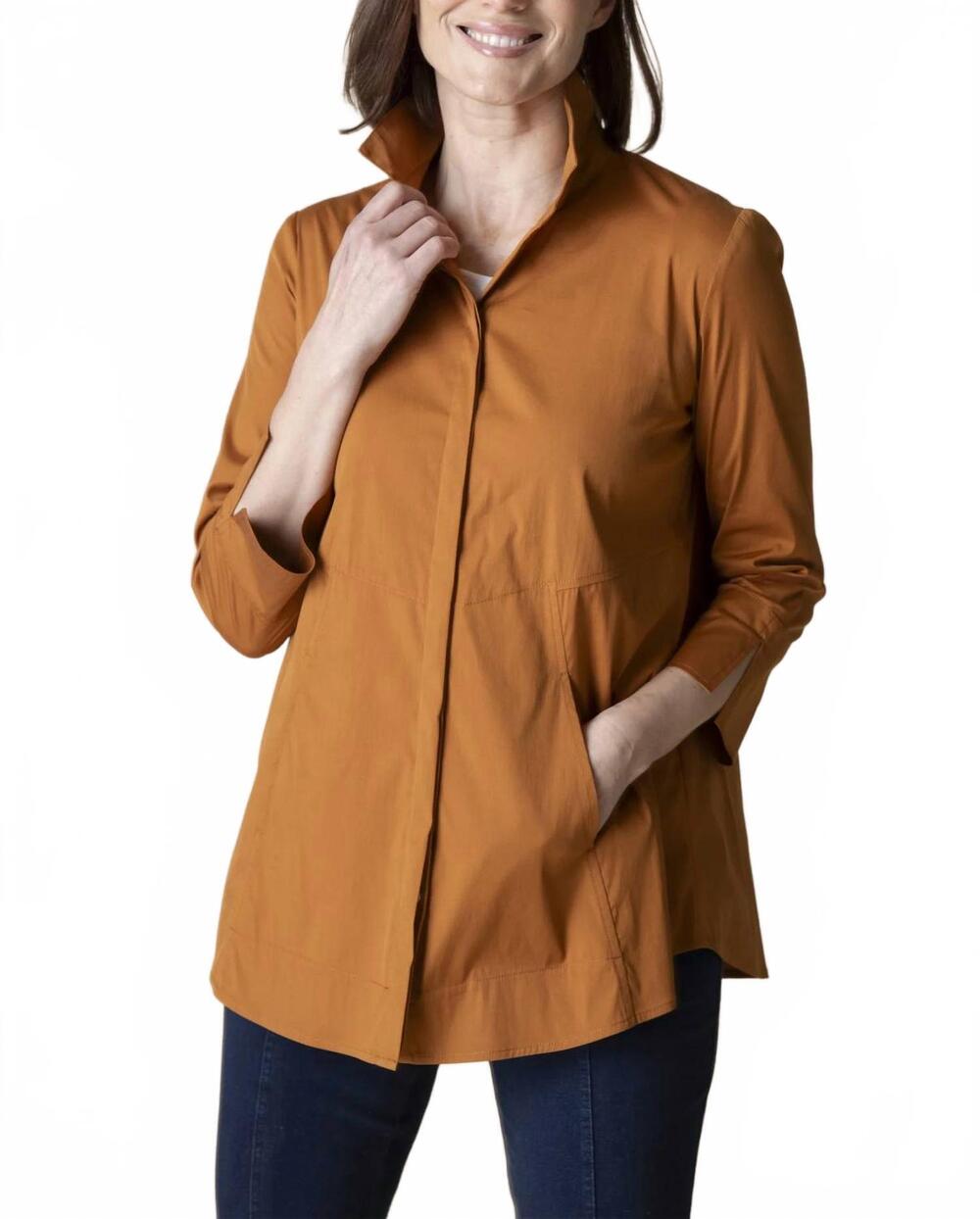 NEW HABITAT "the one" shirt with built in pockets in ginger